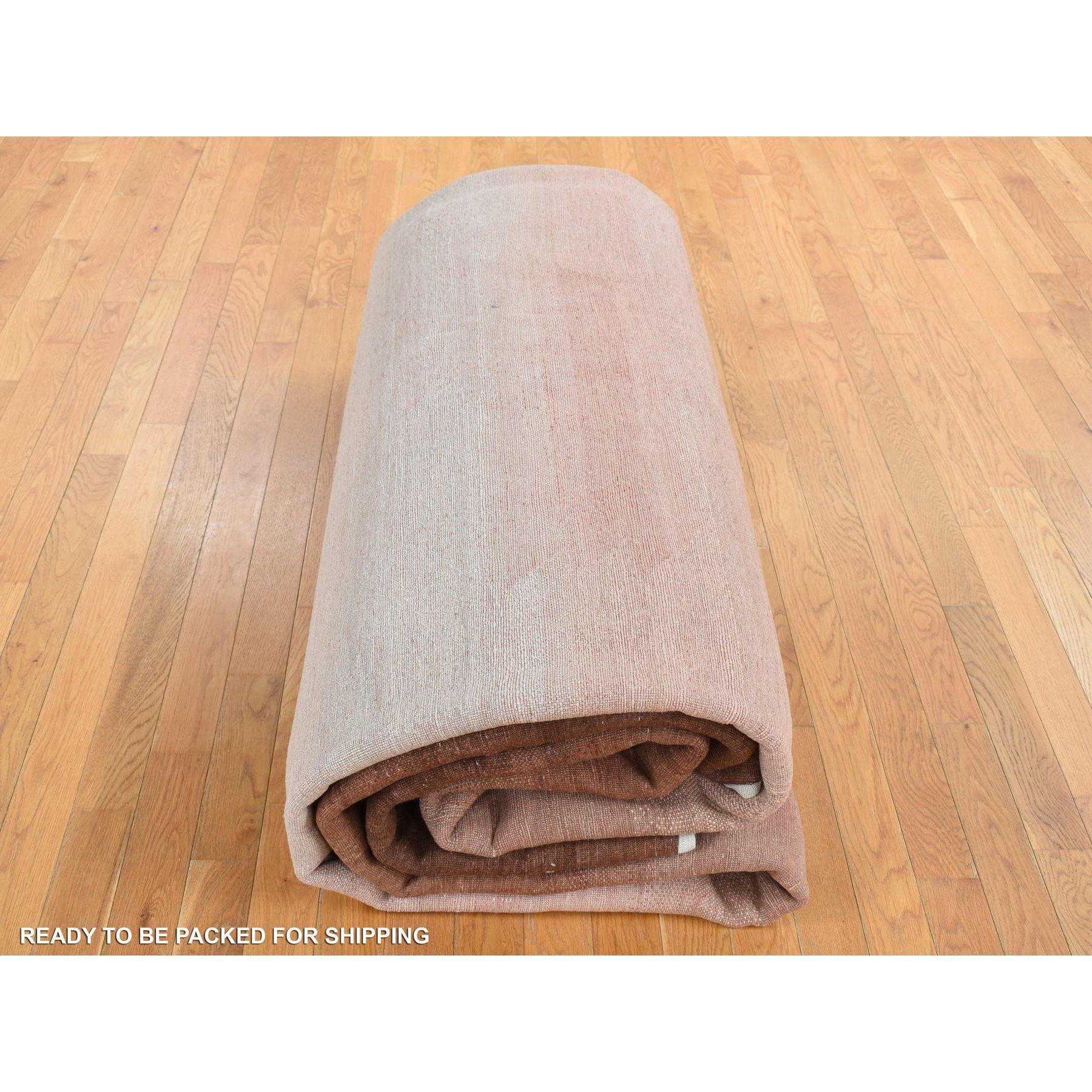 Tapis oriental Gabbeh moderne en pure laine nouée à la main Mocha Brown Rainbow Design en vente 1