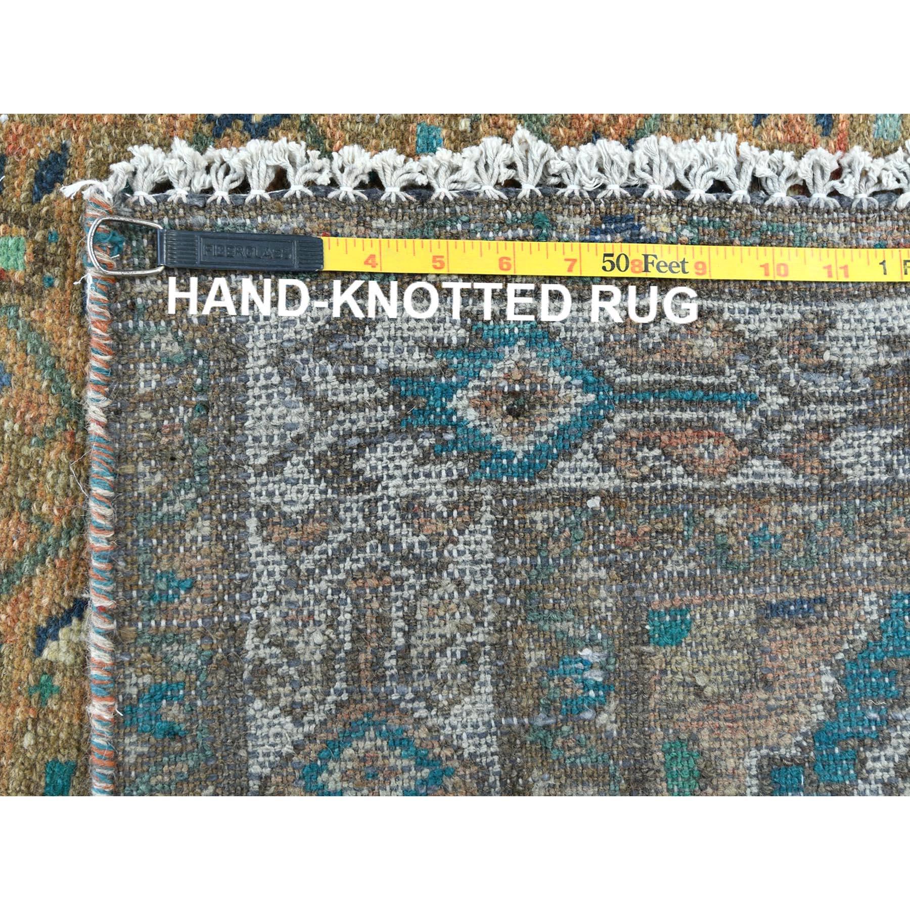 Mocha Brown, Vintage Persian Hamadan, Abrash, Distressed Hand Knotted Wool Rug For Sale 1