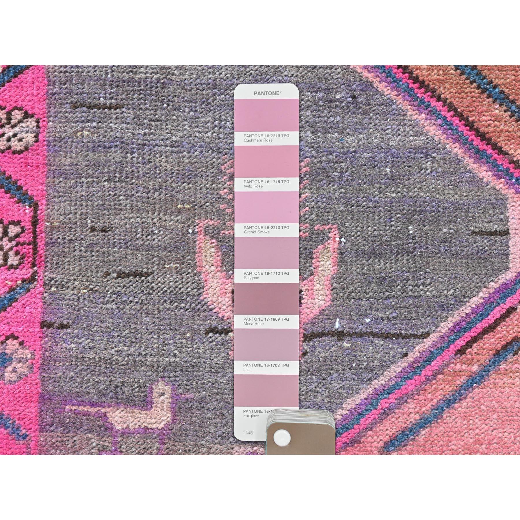 Mocha Brauner Vintage-Perserteppich Heriz, geometrische Medaillons, handgeknüpft aus Wolle (Persisch) im Angebot