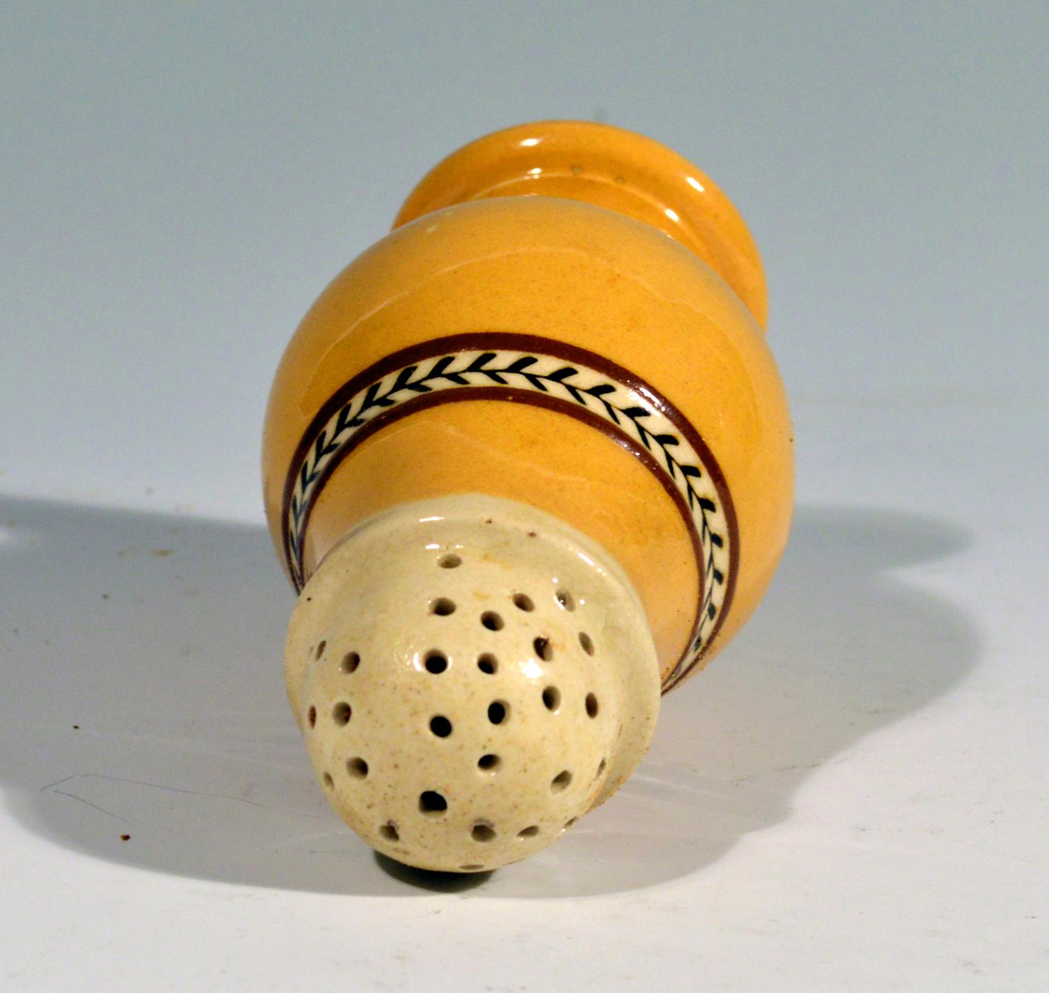 English Mocha Pottery Banded Pepper Pot, circa 1810 For Sale