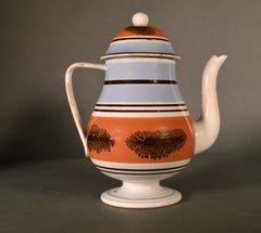 Cafetera de cerámica de algas mocha, circa 1800-1830