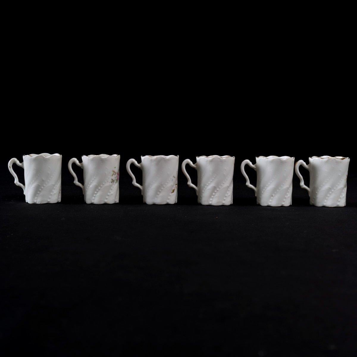 Mocha Service - Six Cups - Sèvres Porcelain - Period: Art Nouveau For Sale 9