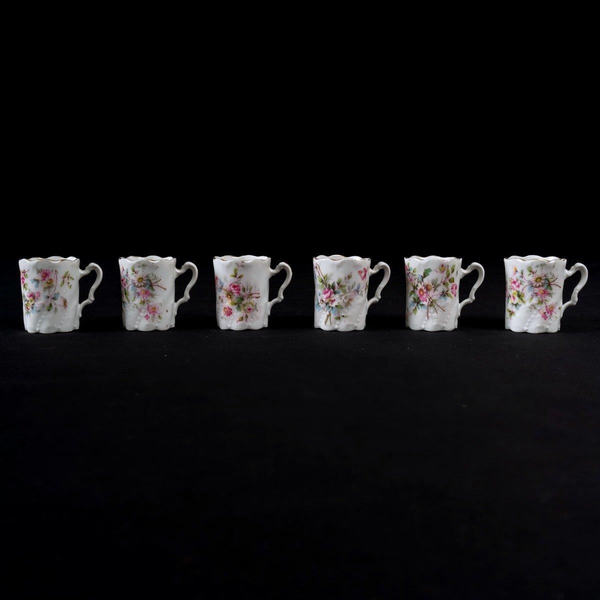 Mocha Service - Six Cups - Sèvres Porcelain - Period: Art Nouveau For Sale 3