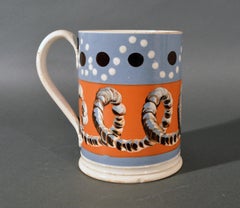 Mocha Tankard with Earthworm and Dot Decoration, Early 19th Century