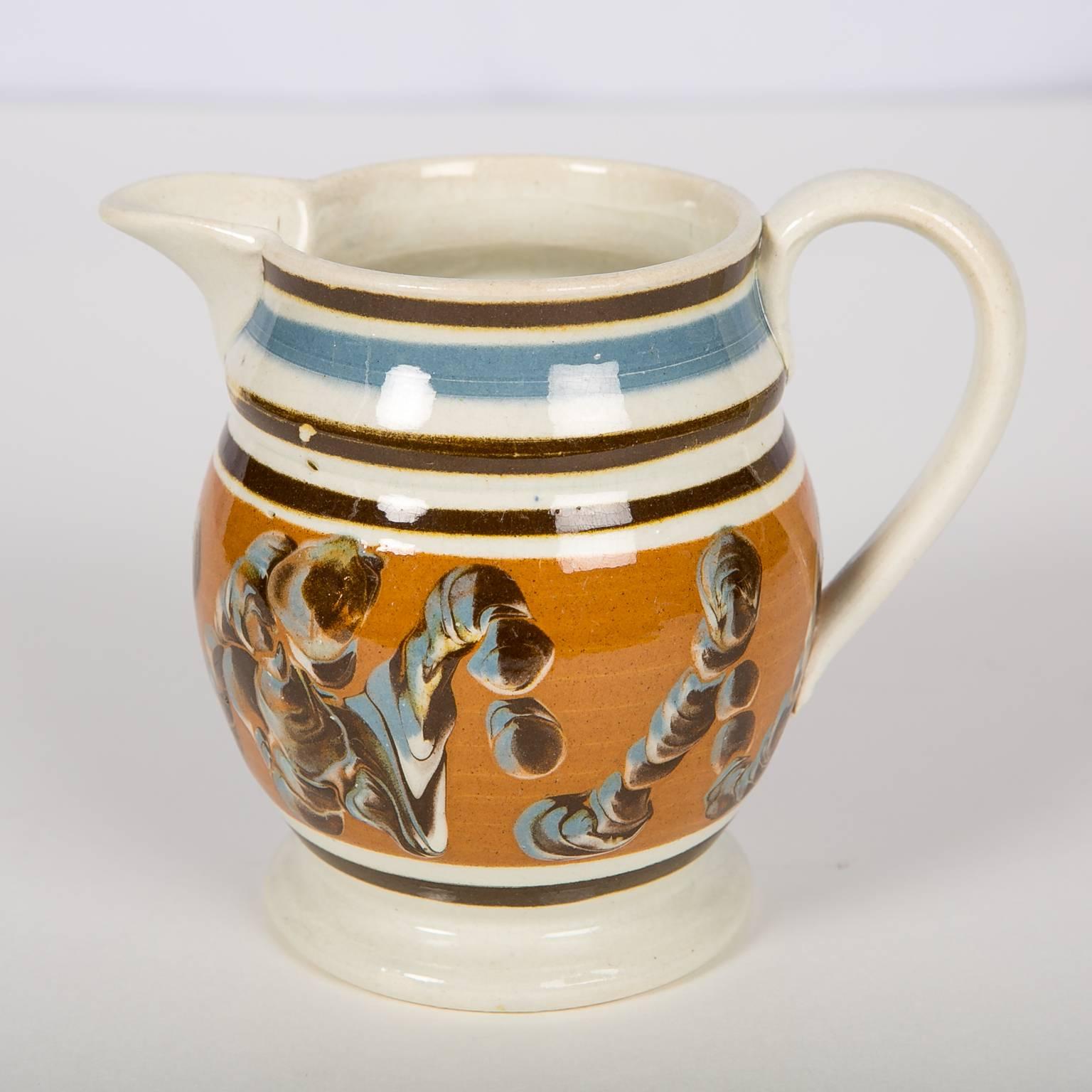 Mocha Ware Pitcher Decorated with a Cable Pattern 3