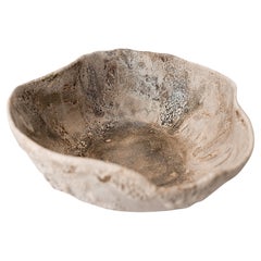 MochaLarge Low Stoneware  Bowl Vessel