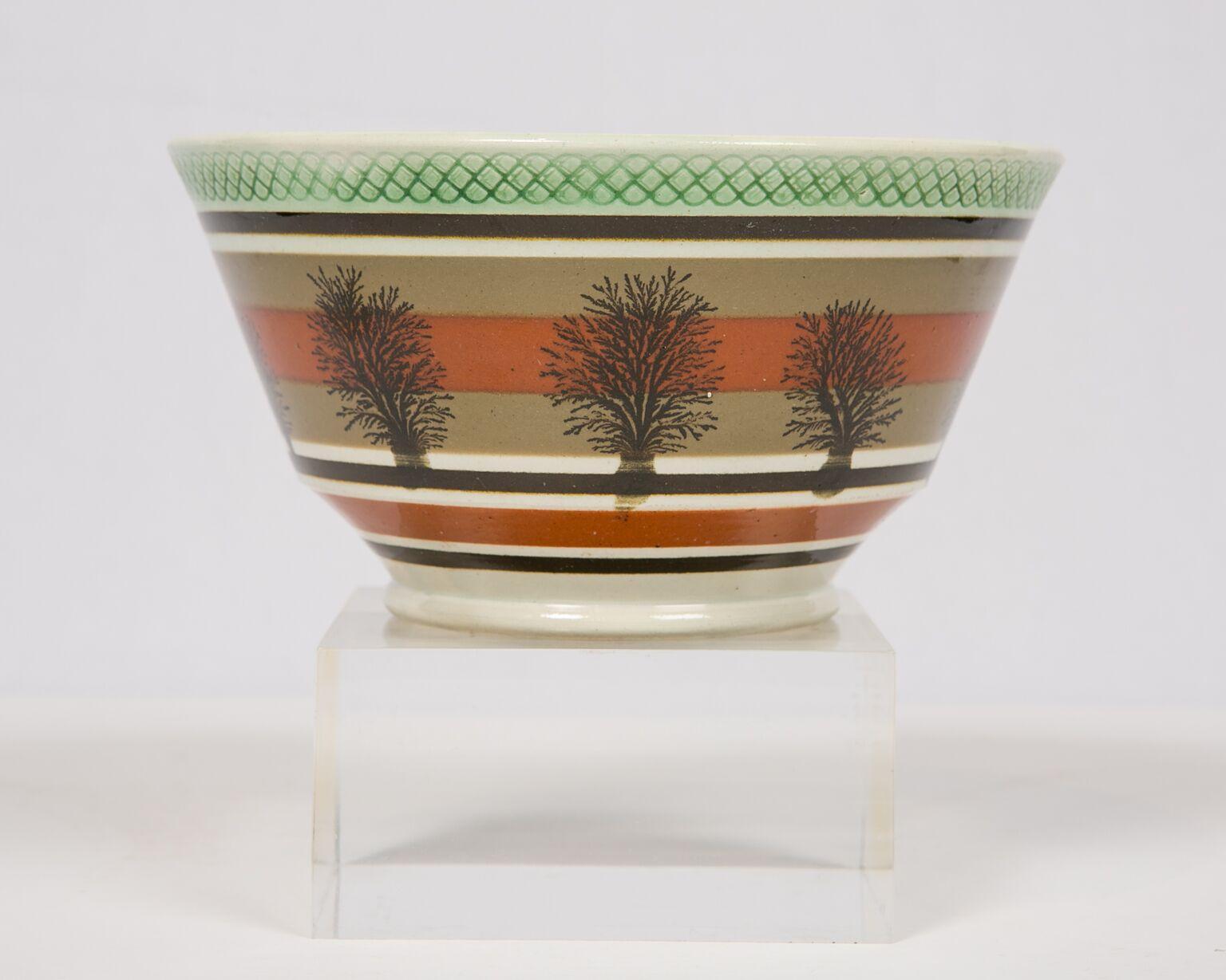 Glazed Mochaware Bowl Made in England, circa 1815