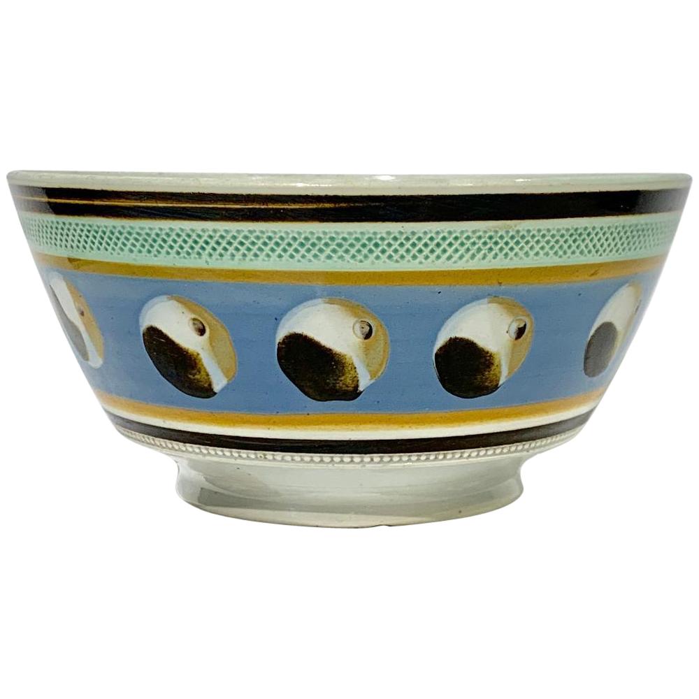 Mochaware Bowl with Cat's Eye Decoration, England, circa 1820