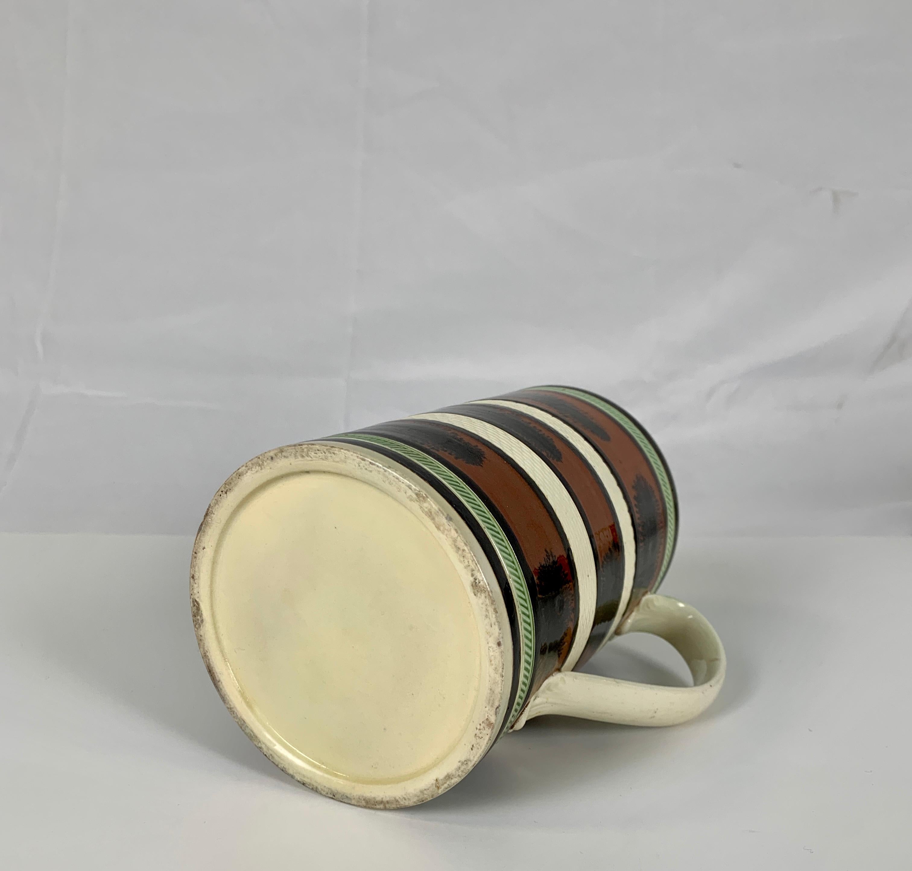 Mochaware Creamware Mug Made in England circa 1800 Decorated with 