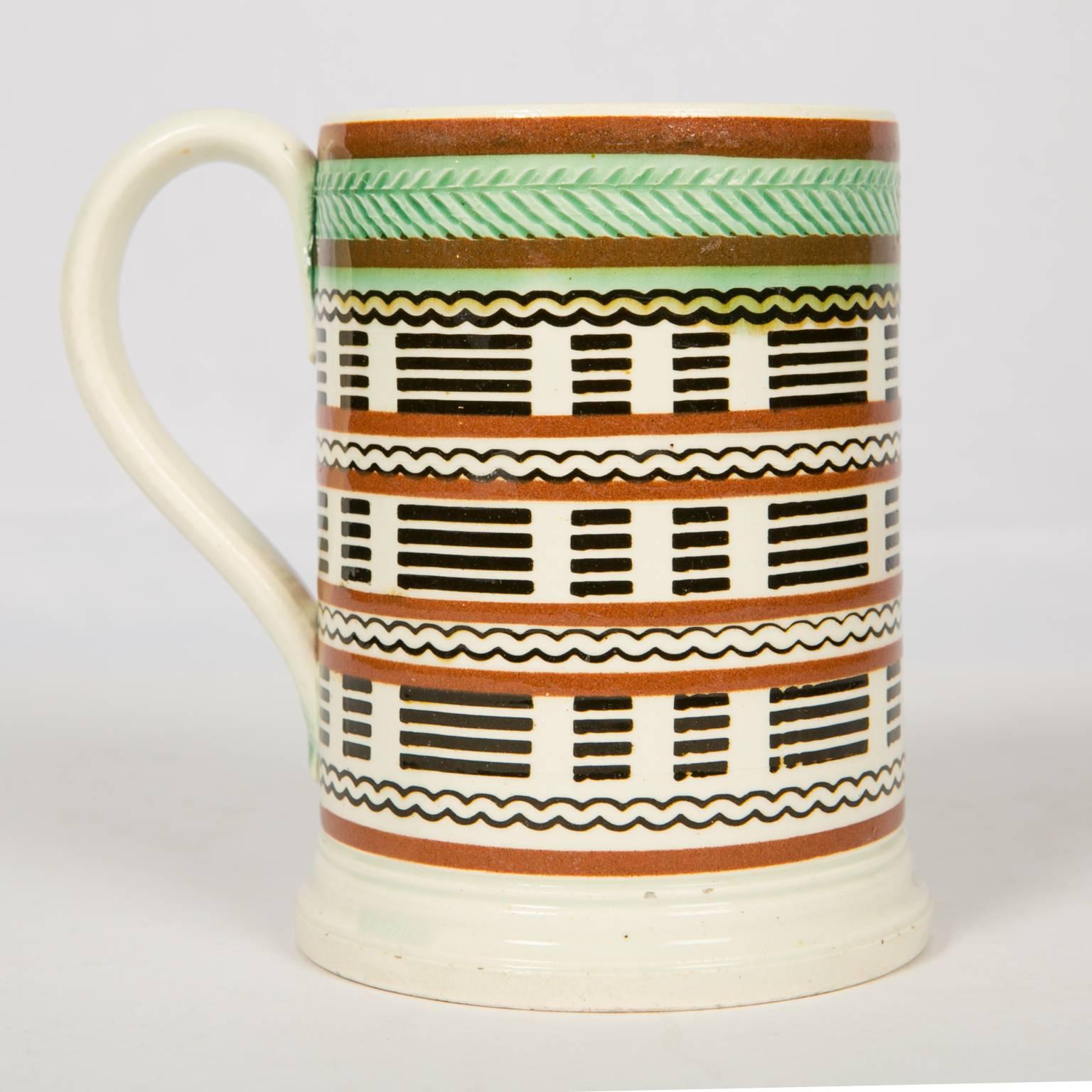 19th Century Mochaware Half Pint Mug