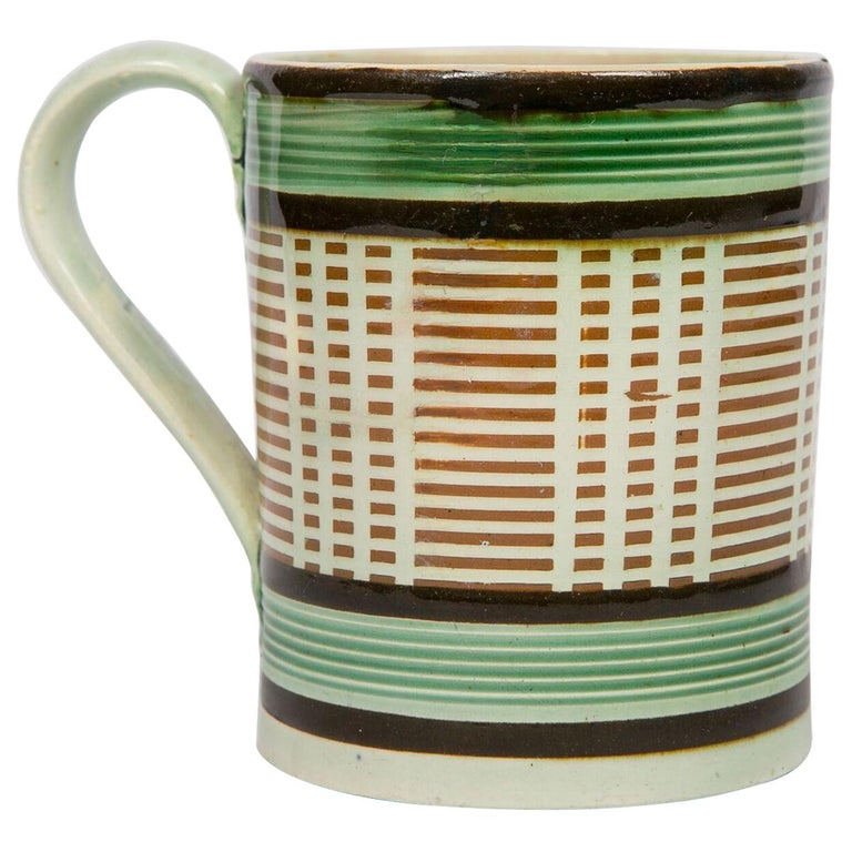 Mochaware Mug with a Geometric Pattern, England, circa 1815 For Sale