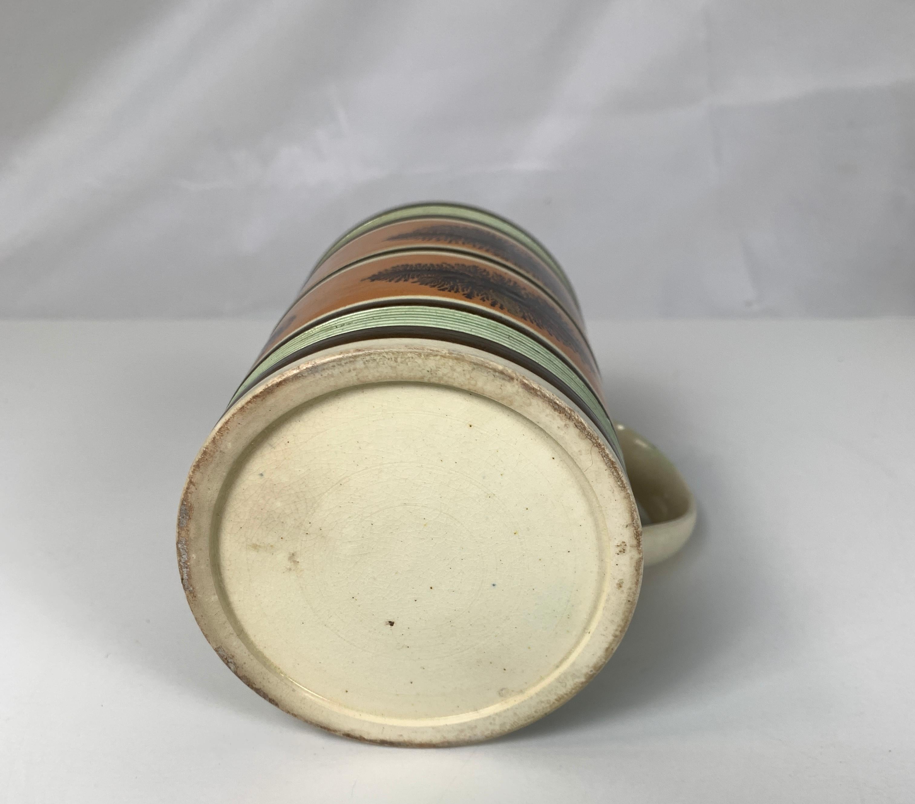 English Mochaware Mug with Seaweed Decoration