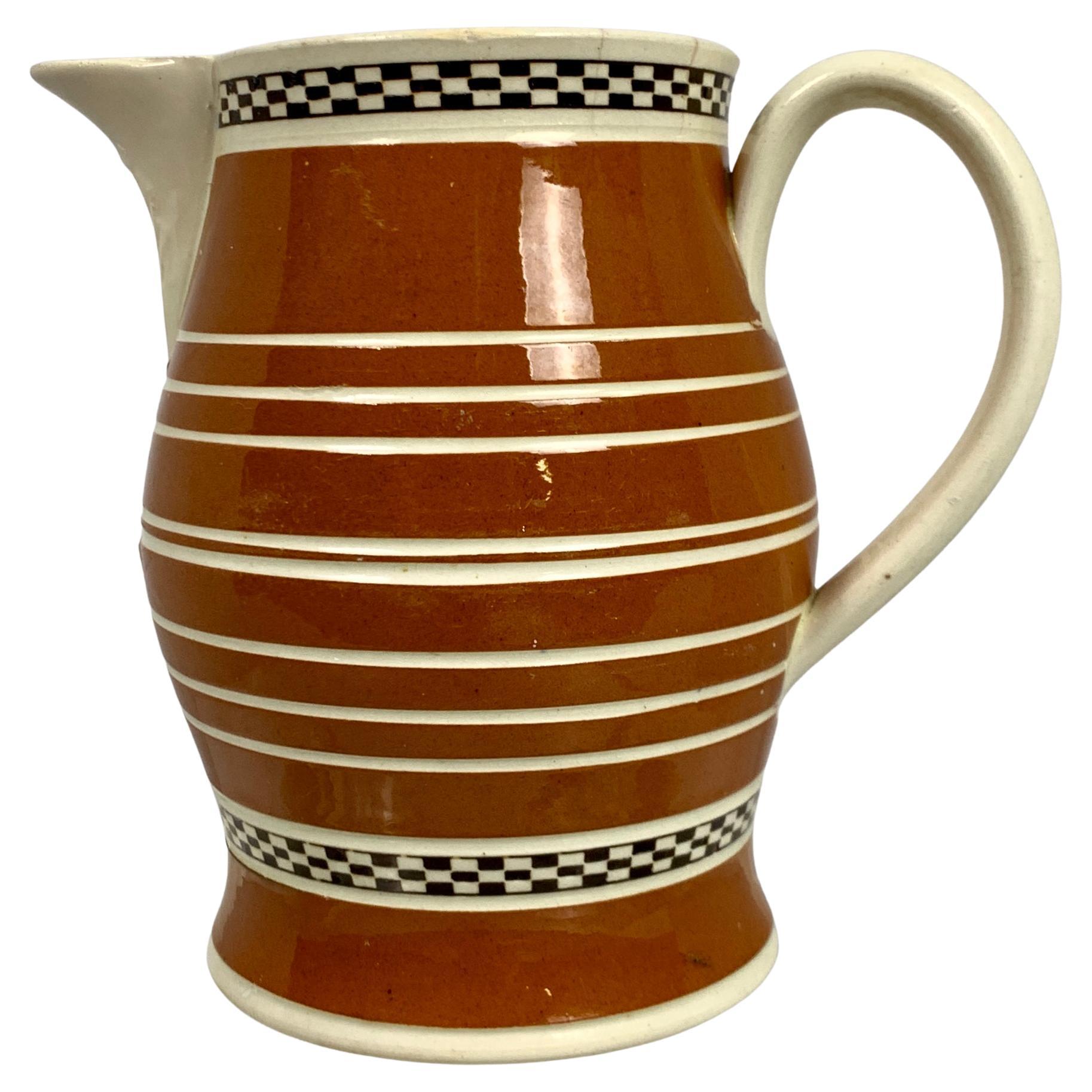 Mochaware Pitcher Decorated with Chocolate Brown Slip England circa 1815