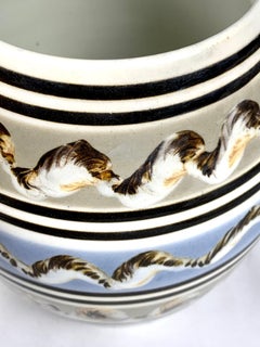 Mochaware Pitcher with Three Cable Decoration England Circa 1830