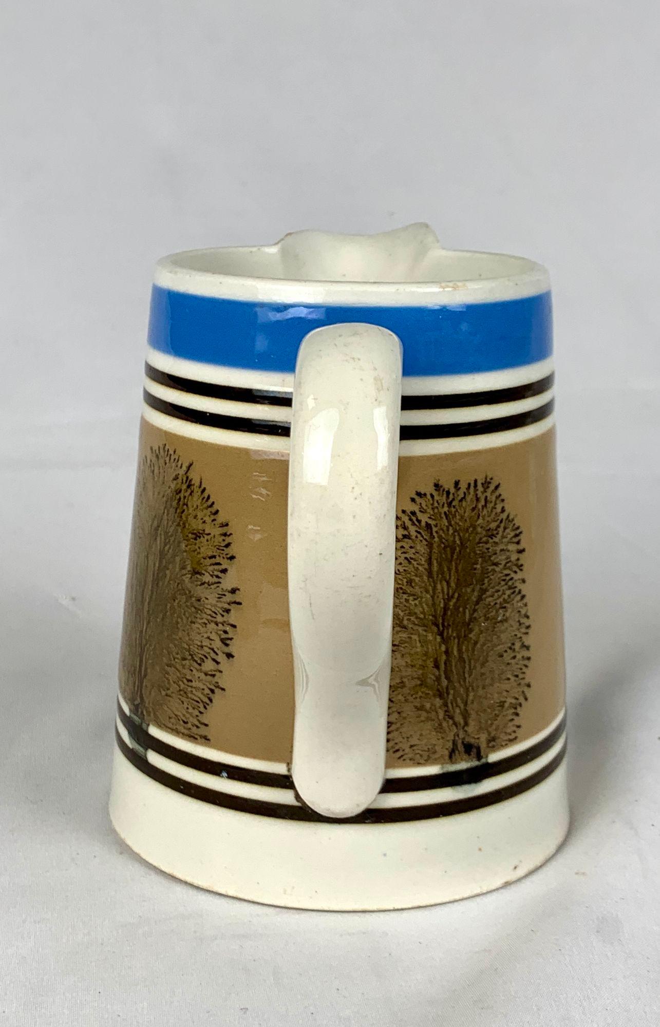 19th Century Mochaware Pitcher with 