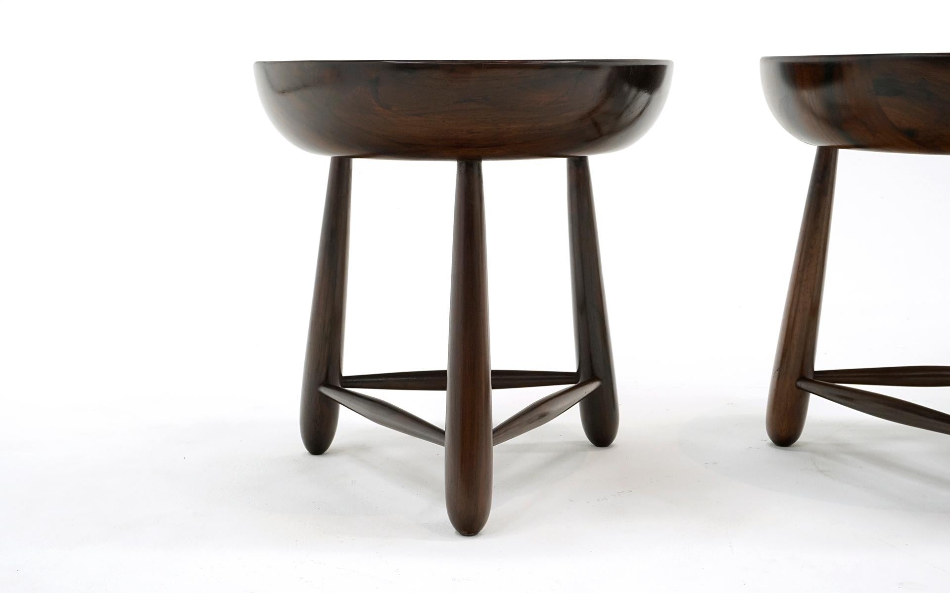 Brazilian Mocho Stool in Rosewood by  Sergio Rodrigues for Oca, Brazil, 1954. Signed. For Sale
