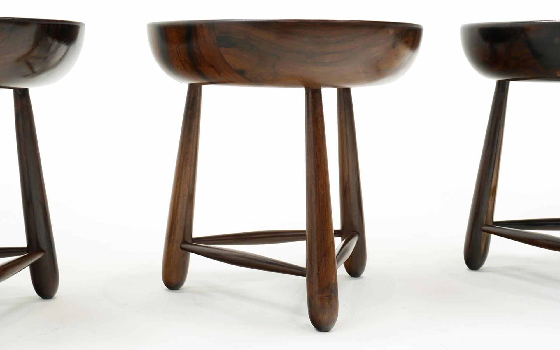 Mid-20th Century Mocho Stool in Rosewood by  Sergio Rodrigues for Oca, Brazil, 1954. Signed. For Sale