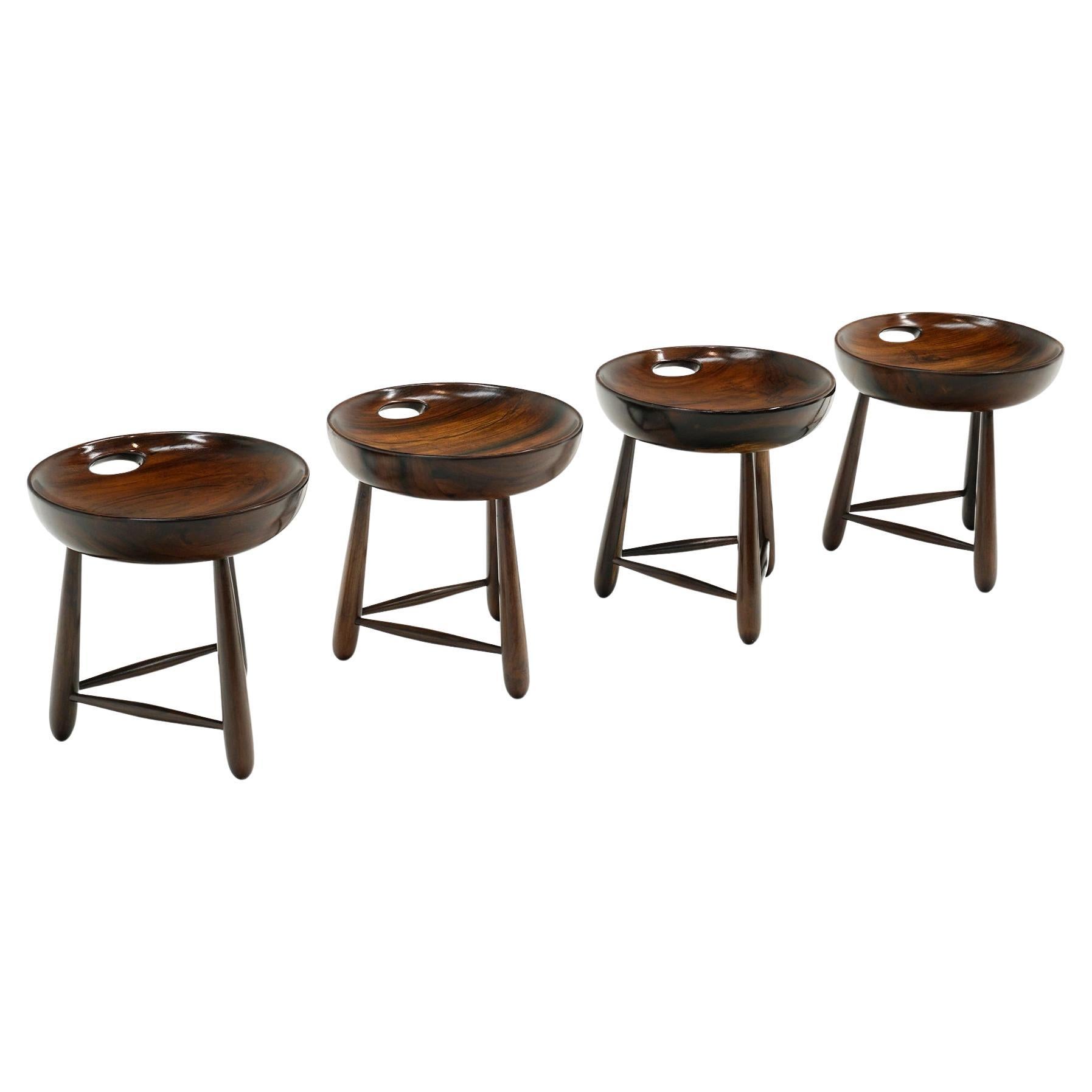 Mocho Stool in Rosewood by  Sergio Rodrigues for Oca, Brazil, 1954. Signed. For Sale