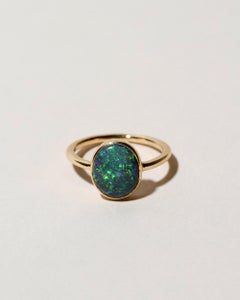 Mociun Australian Black Opal Ring