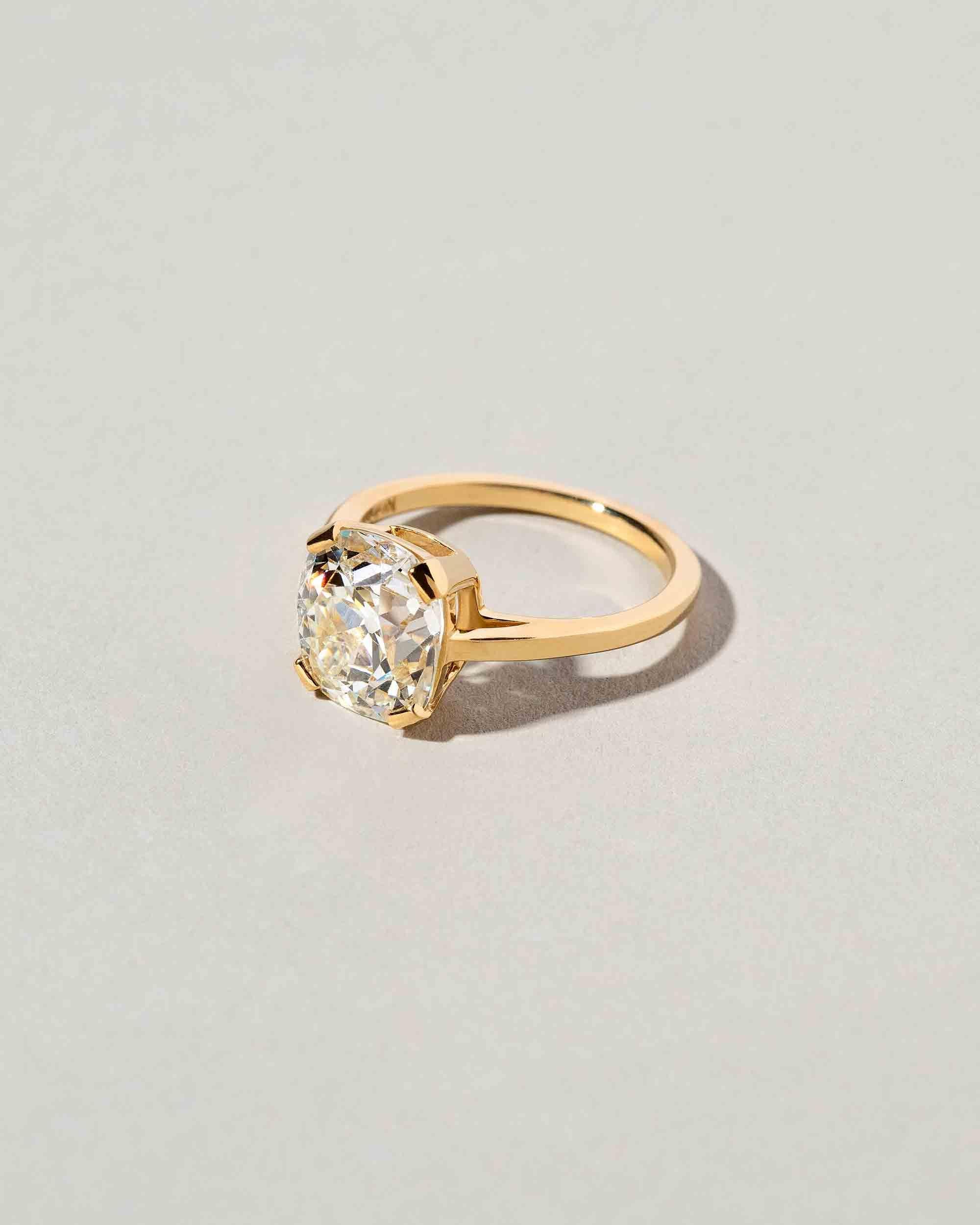 Contemporary Cushion Cut Diamond Solitaire Ring For Sale