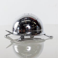 Mock Turtle Appetizer Chrome Tooth Pick Holder Server Irvinware USA Midcentury
