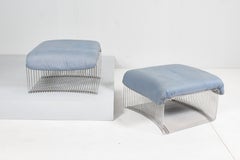 mod. "126S" by V. Panton for F. Hansen Chromed Steel Bench - Ottoman Denmark 70s