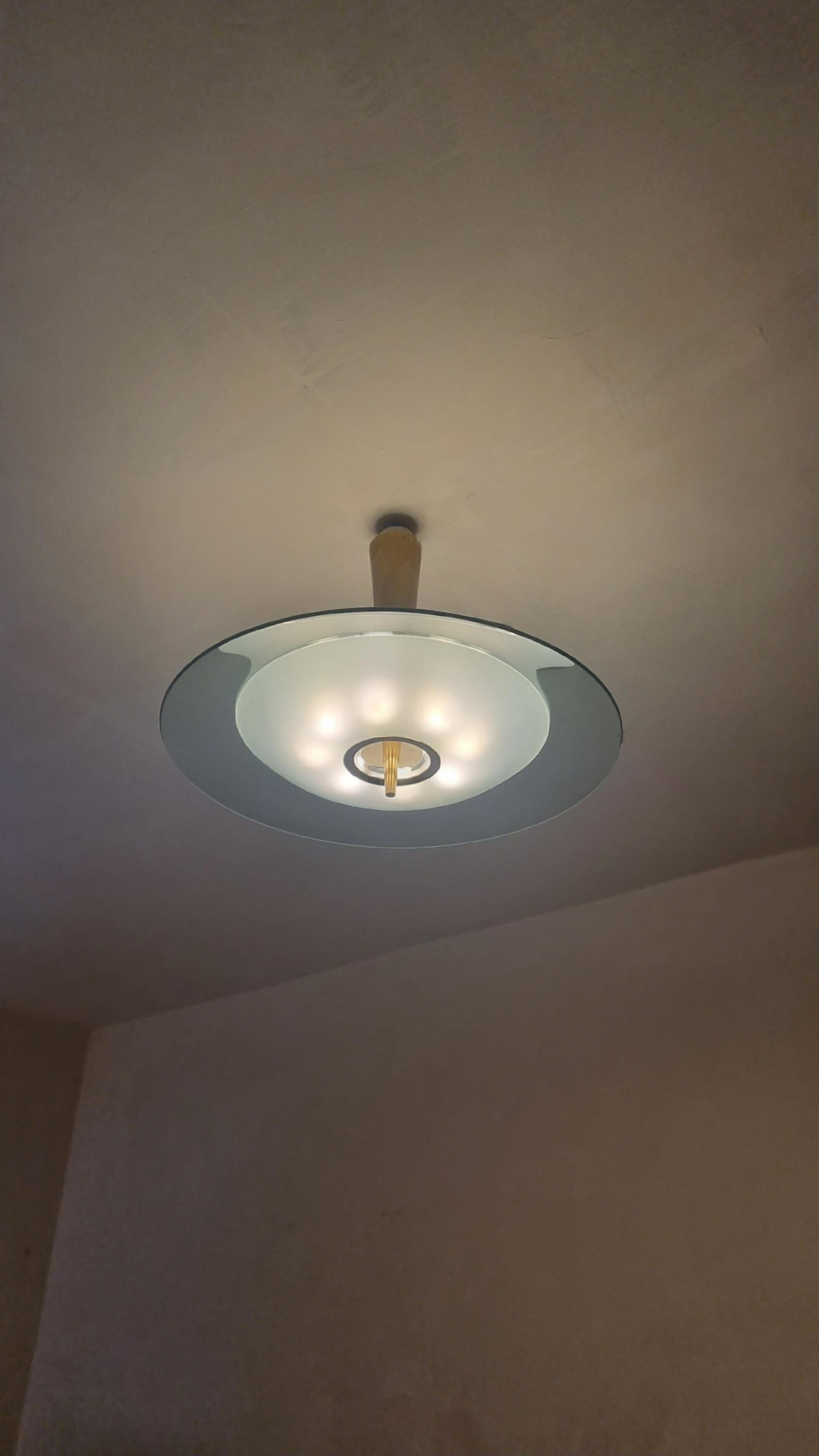 Mid-Century moderno Mod 1462A ceiling lamp designed by Max Ingrand for Fontana Arte 1955 in vendita