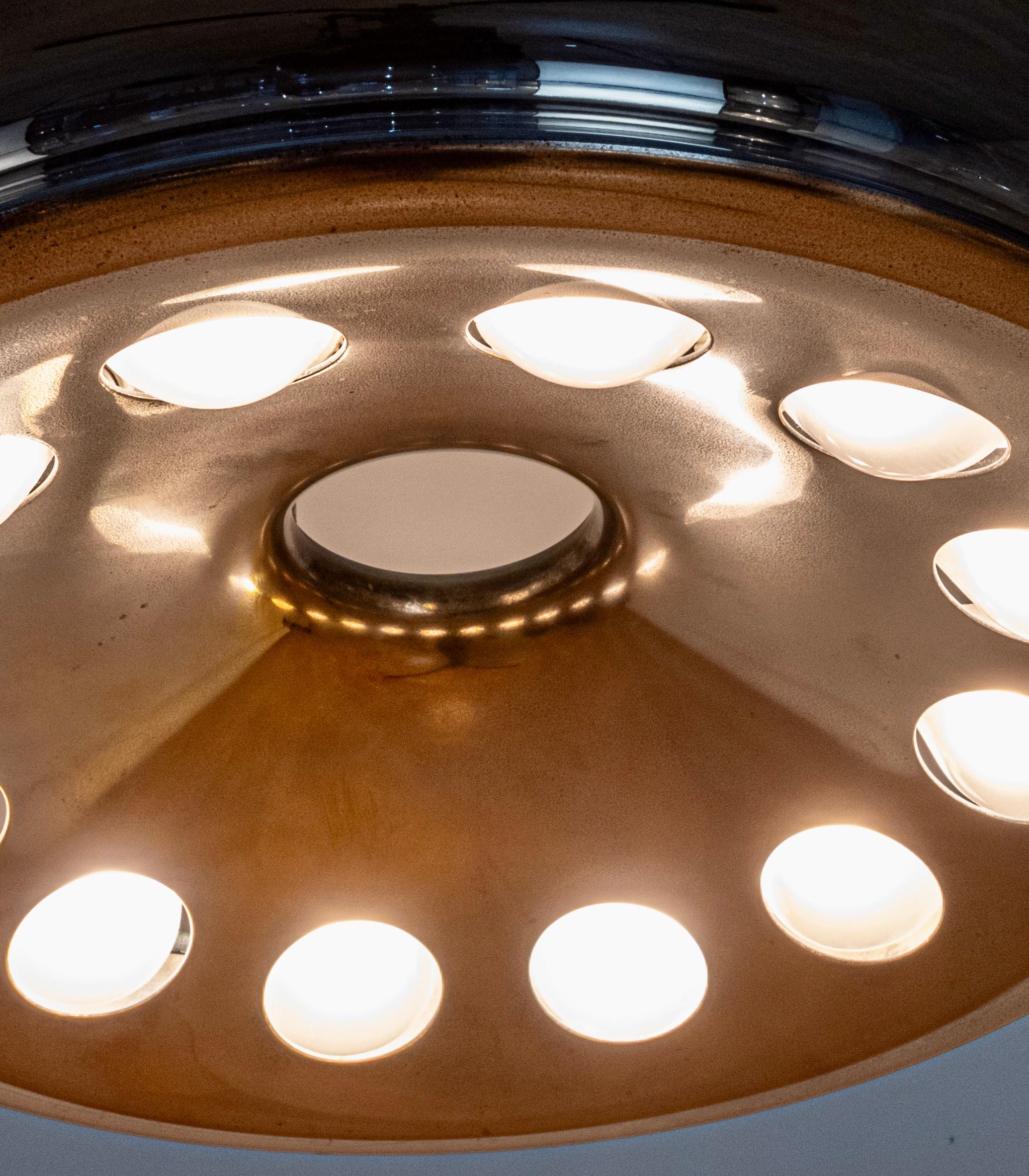 Mod. 1508 Rare Blue Ceiling Light by Max Ingrand for Fontana Arte, Italy, c.1954 3