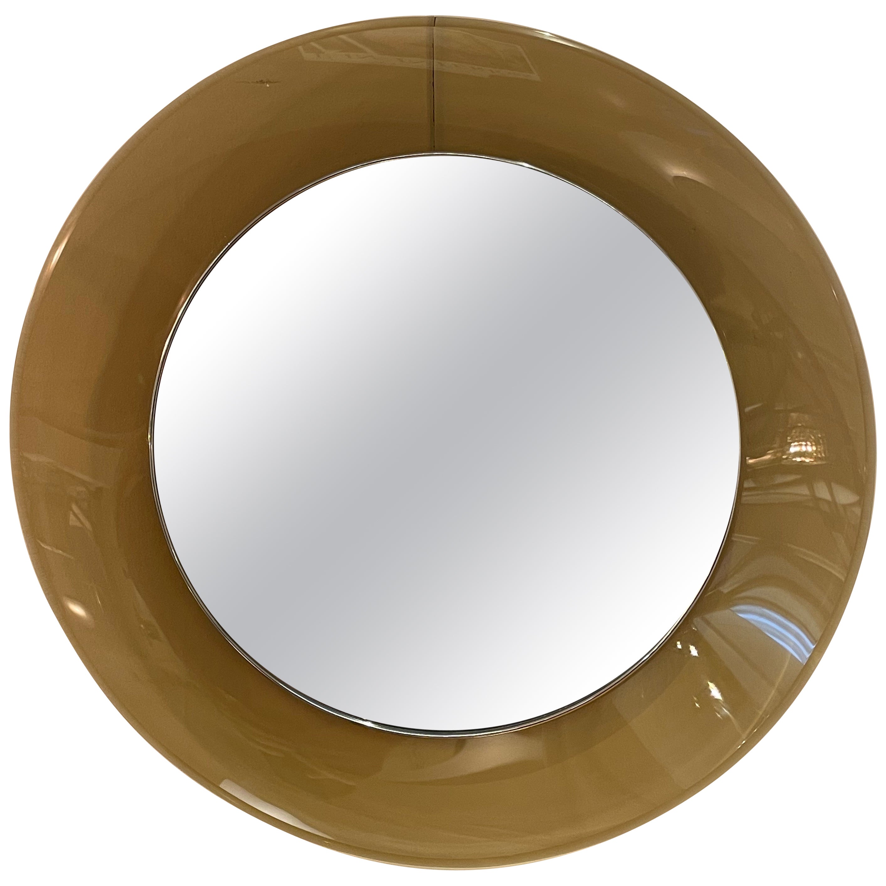Mod. 1669 Circular Glass Mirror by Max Ingrand for Fontana Arte, Italy, 1960