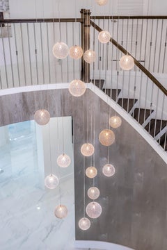 Mod 19 Blown Glass Mixed-Size Chandelier for Foyer or Entryway by Shakuff