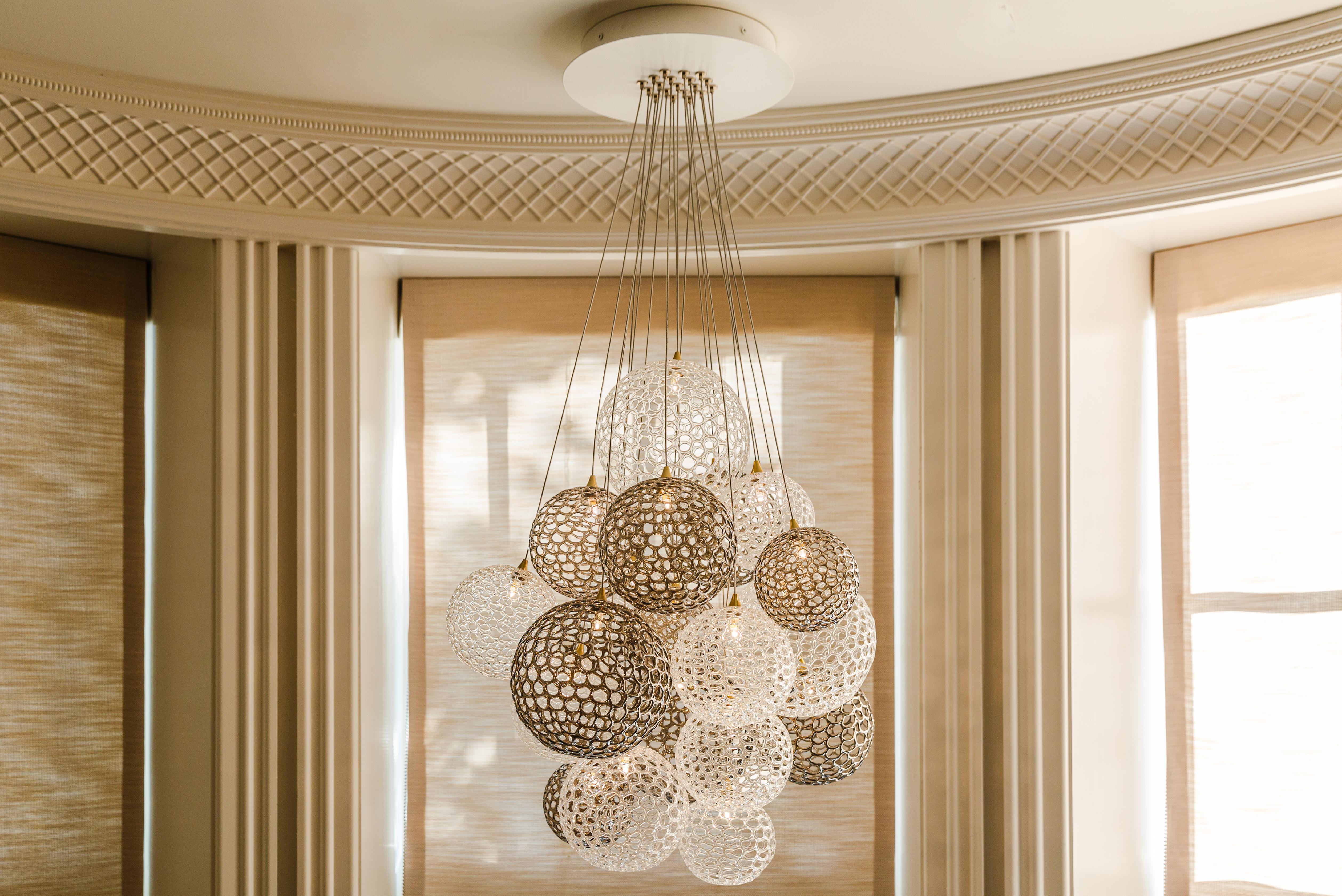 Moderno Lampadario da salotto in vetro soffiato Mod 19 Cluster, 6
