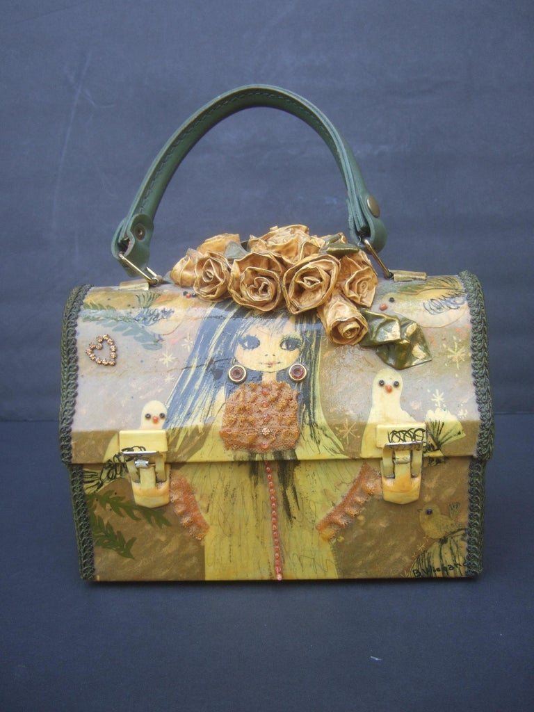 r580 Wooden Box Bag, Vintage Octagon Decoupaged Purse 1960s 1970s –  TimeKeepersOlive