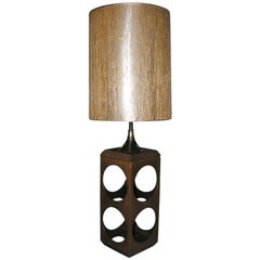 Retro Mod 1960s Wood Lamp