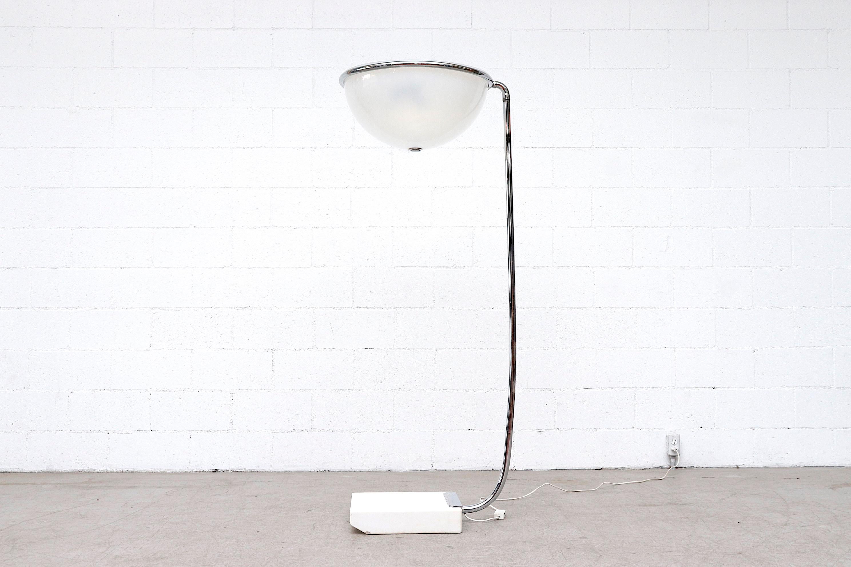 Mid-Century Modern Mod 1970s 'Town Hall' Floor Lamp with Marble Base For Sale