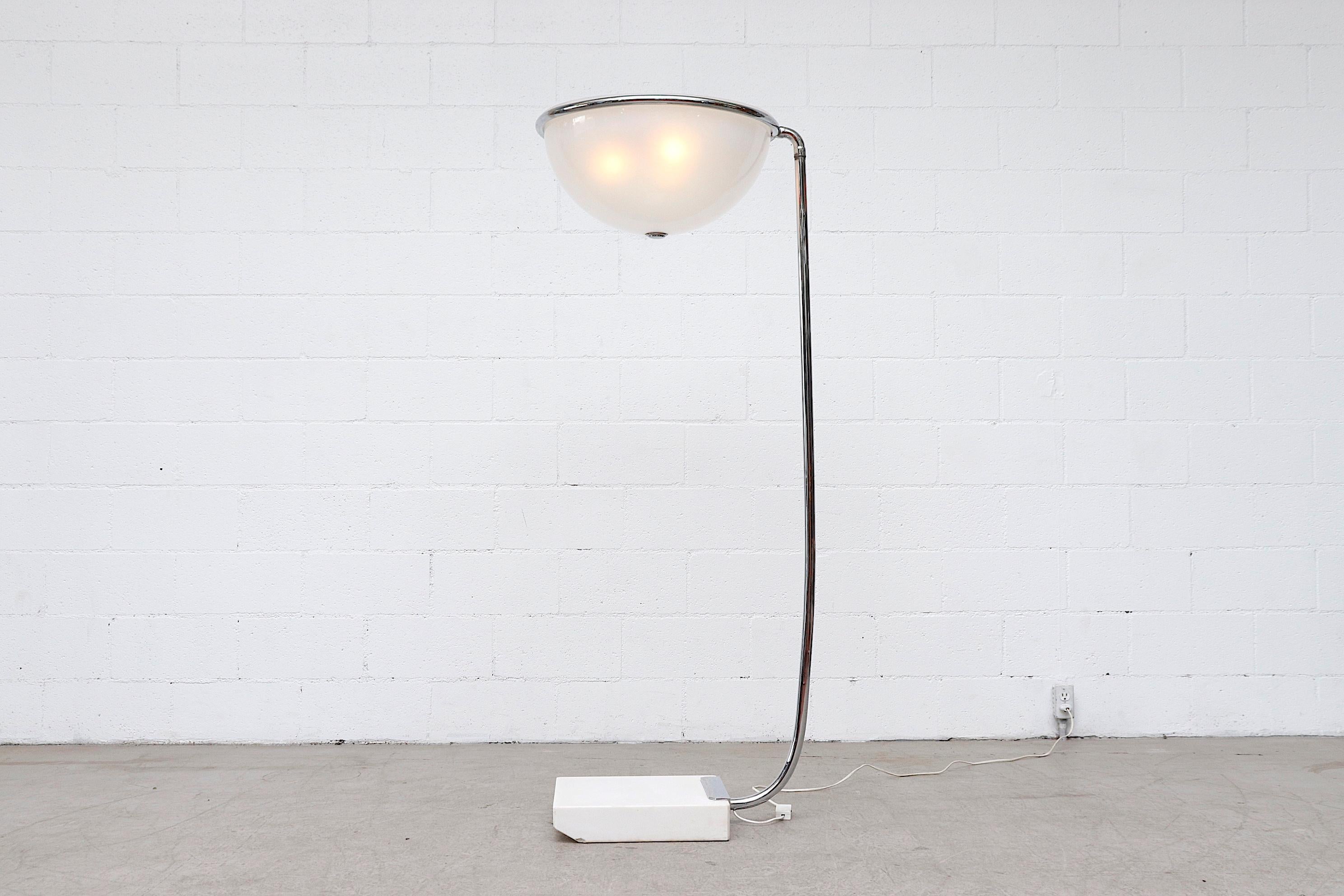 Dutch Mod 1970s 'Town Hall' Floor Lamp with Marble Base For Sale