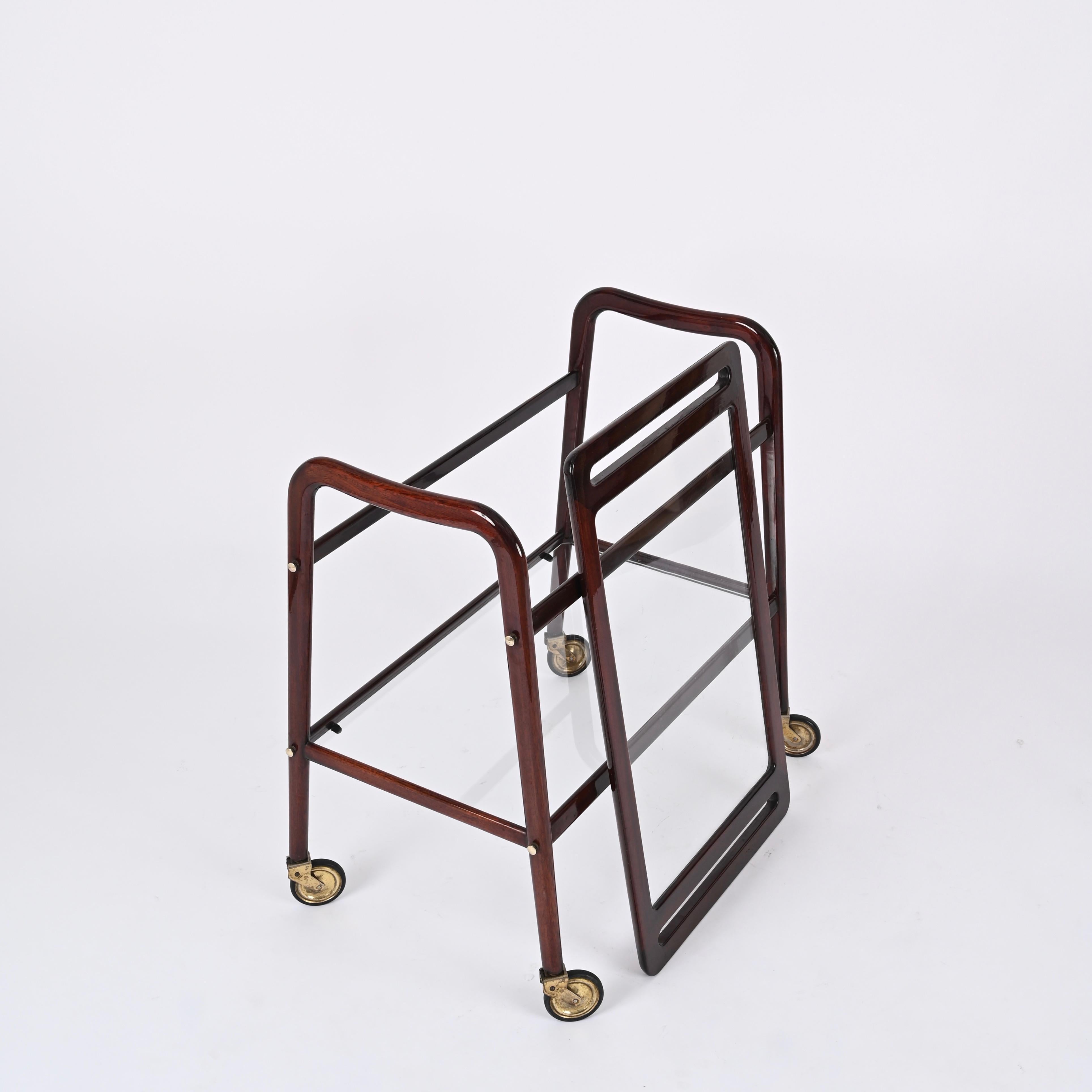 Mod. 201 Italian Serving Bar Cart by Ico Parisi for De Baggis, 1950s In Good Condition For Sale In Roma, IT