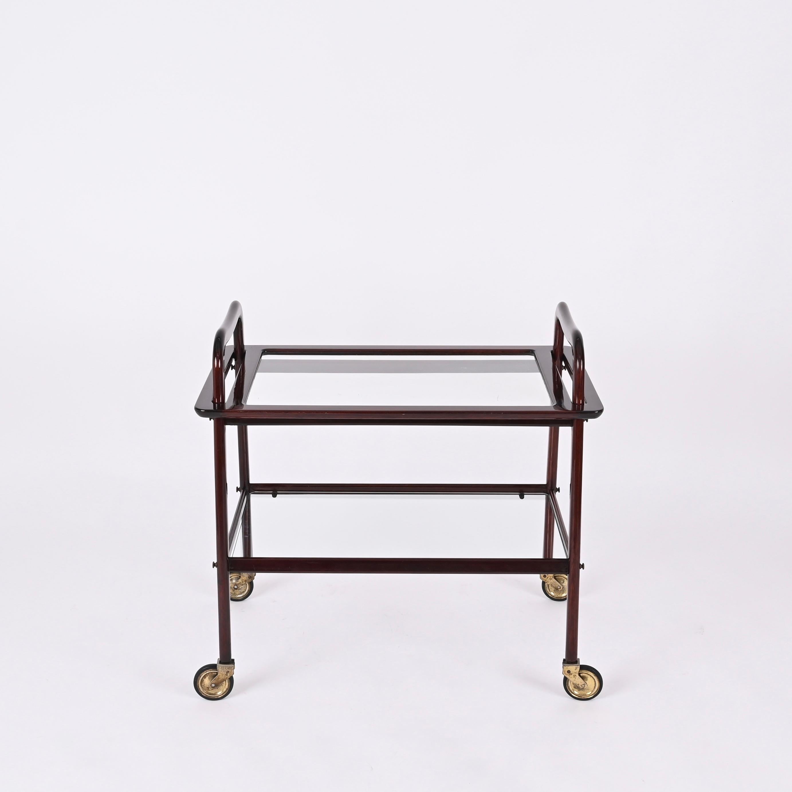 Mid-20th Century Mod. 201 Italian Serving Bar Cart by Ico Parisi for De Baggis, 1950s For Sale