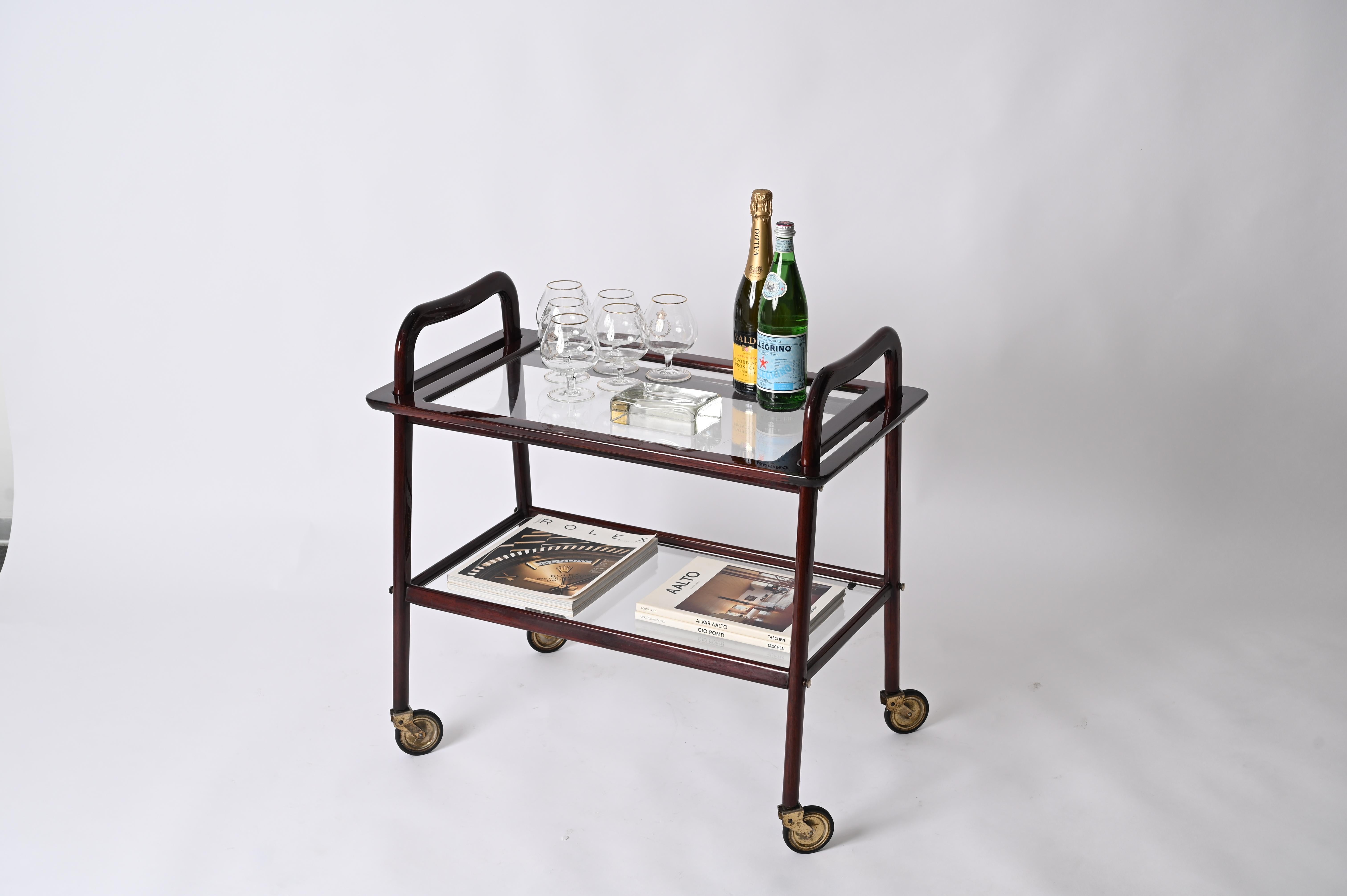 Mod. 201 Italian Serving Bar Cart by Ico Parisi for De Baggis, 1950s For Sale 3