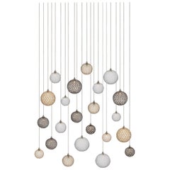 Mod 22, Blown Mixed Sized Glass Dining Room Chandelier by Shakuff