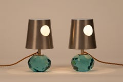 Mod. 2228 Faceted Glass Table Lamps by Max Ingrand for Fontana Arte, Italy