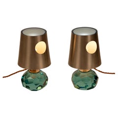 Mod. 2228 Faceted Glass Table Lamps by Max Ingrand for Fontana Arte, Italy