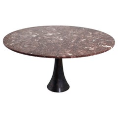 Mod "302" by A. Mangiarotti for Bernini Marble and Bronze Round Table 50s Italy