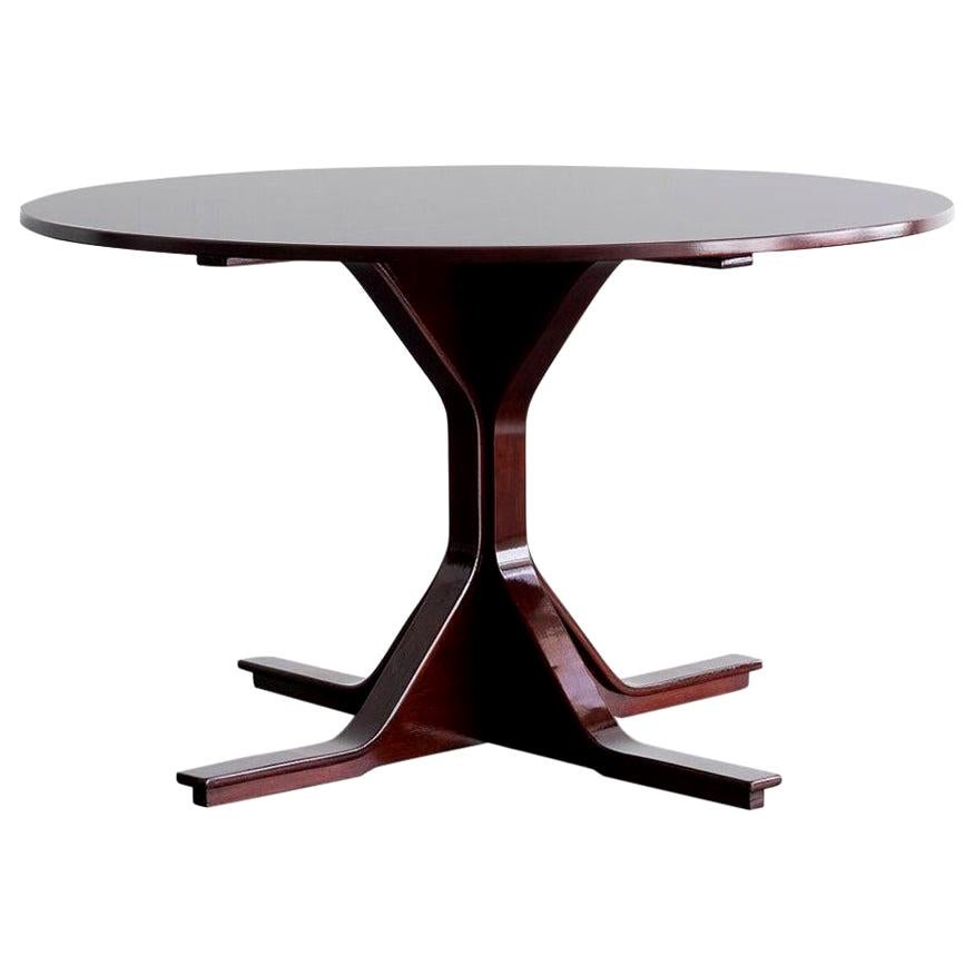"Mod. 522" Rosewood Round Table by Gianfranco Frattini for Bernini, 1960 For Sale