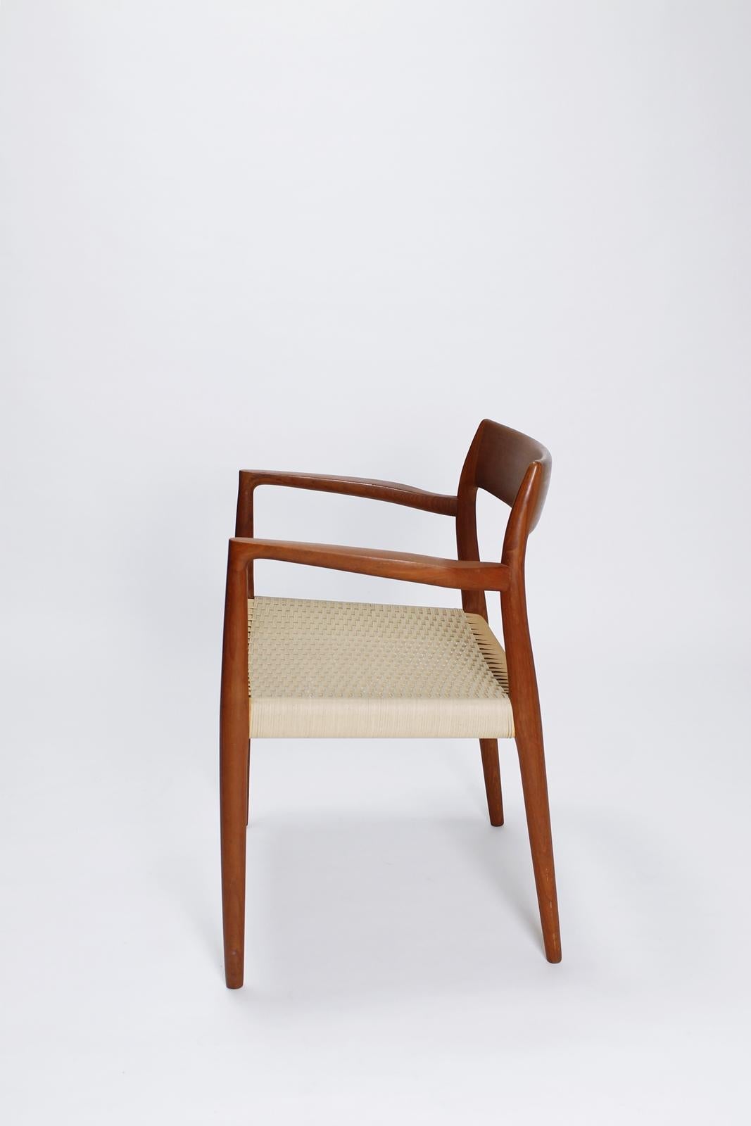 Mod. 57 Teak Armchair by Niels Otto Möller for J. L Mollers, 1960s In Good Condition In Debrecen-Pallag, HU