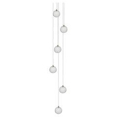 Mod 6, Five Inch Blown Glass Pendant Foyer Chandelier by Shakuff