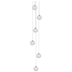 Mod 6, Eight Inch Blown Glass Pendant Foyer Chandelier by Shakuff