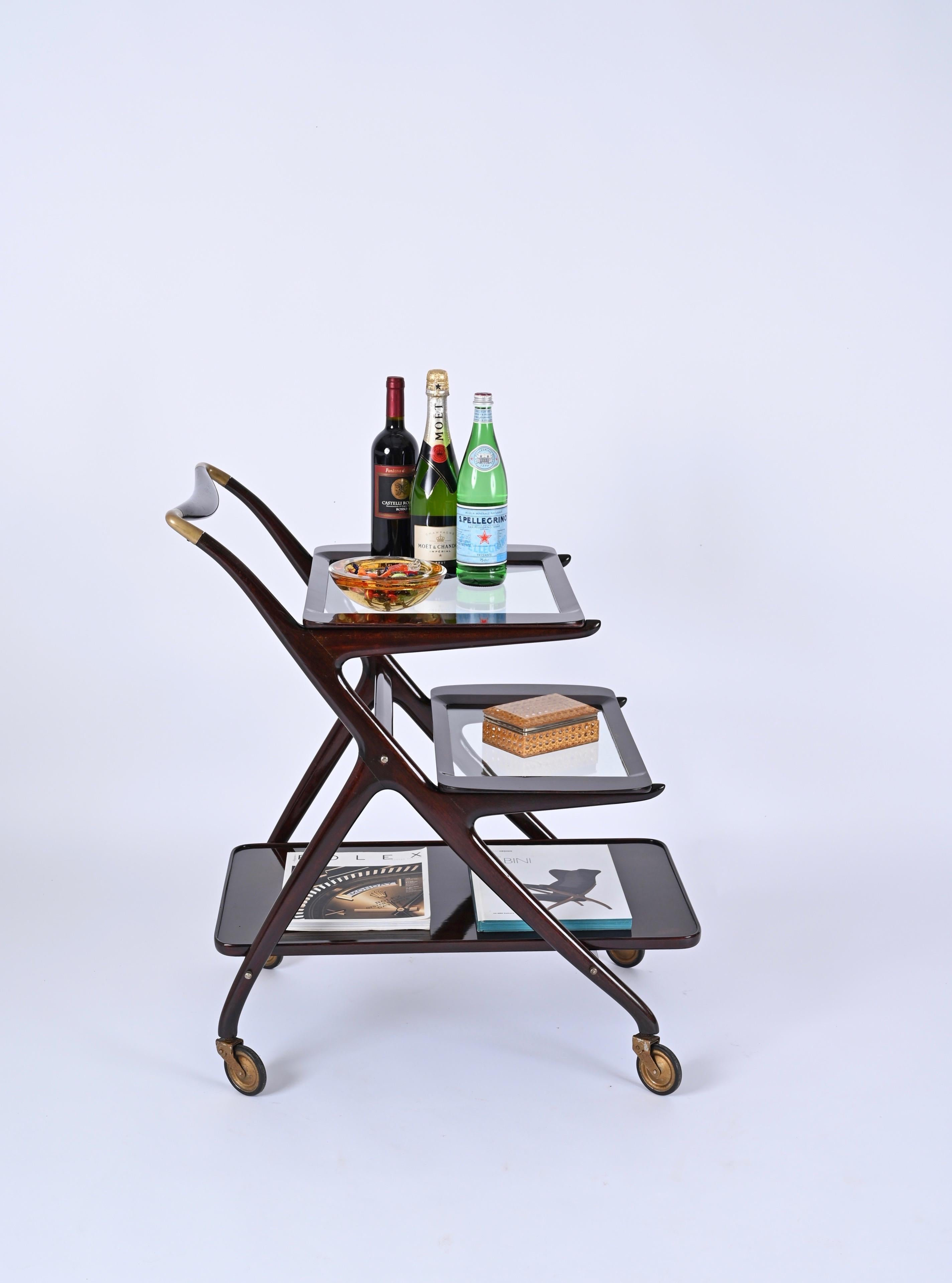 Mid-Century Modern Mod. 65 Italian Serving Bar Cart by Ico & Luisa Parisi for De Baggis, 1950s For Sale