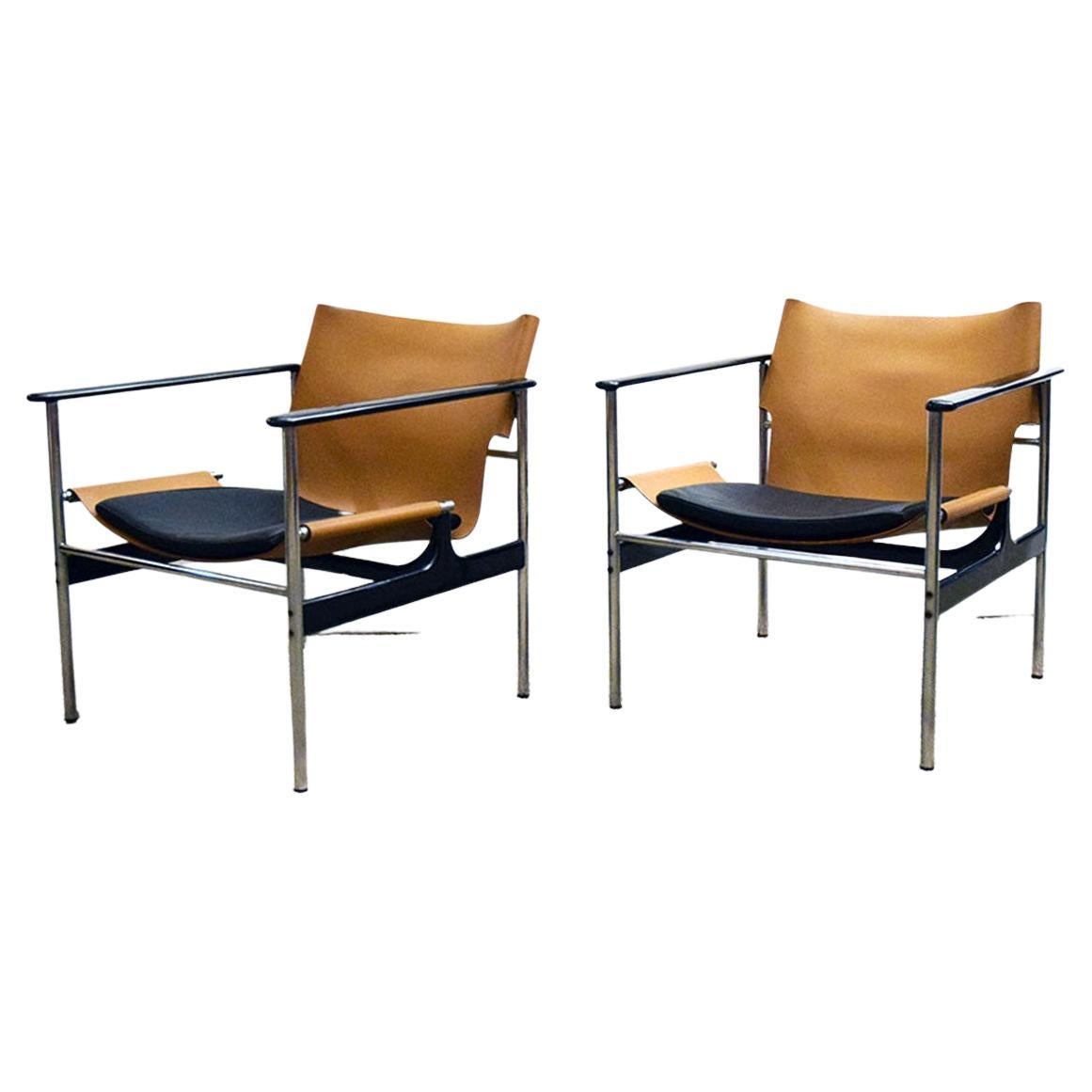 Mod 657 Sling Armchairs by Charles Pollock for Knoll, Set of 2