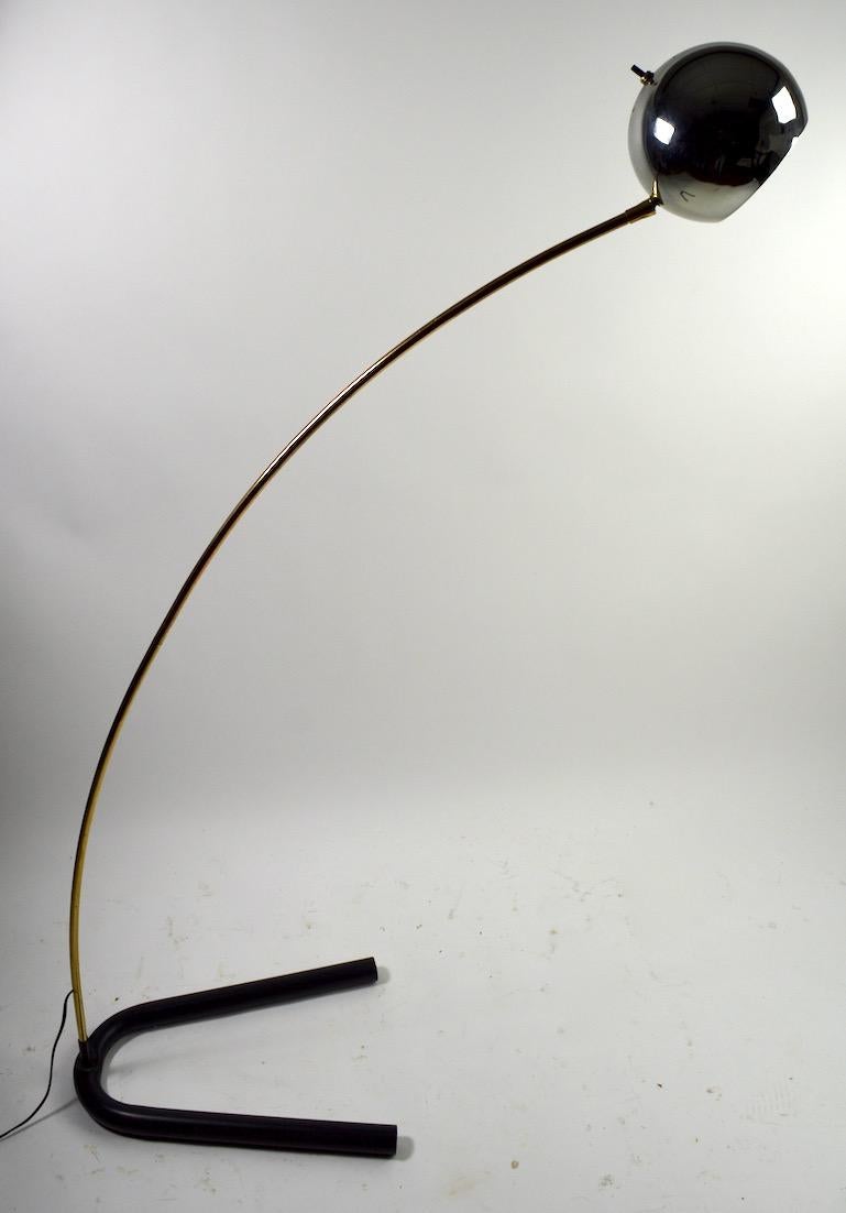 Mod Arc Lamp with Chrome Ball Hood Shade 2