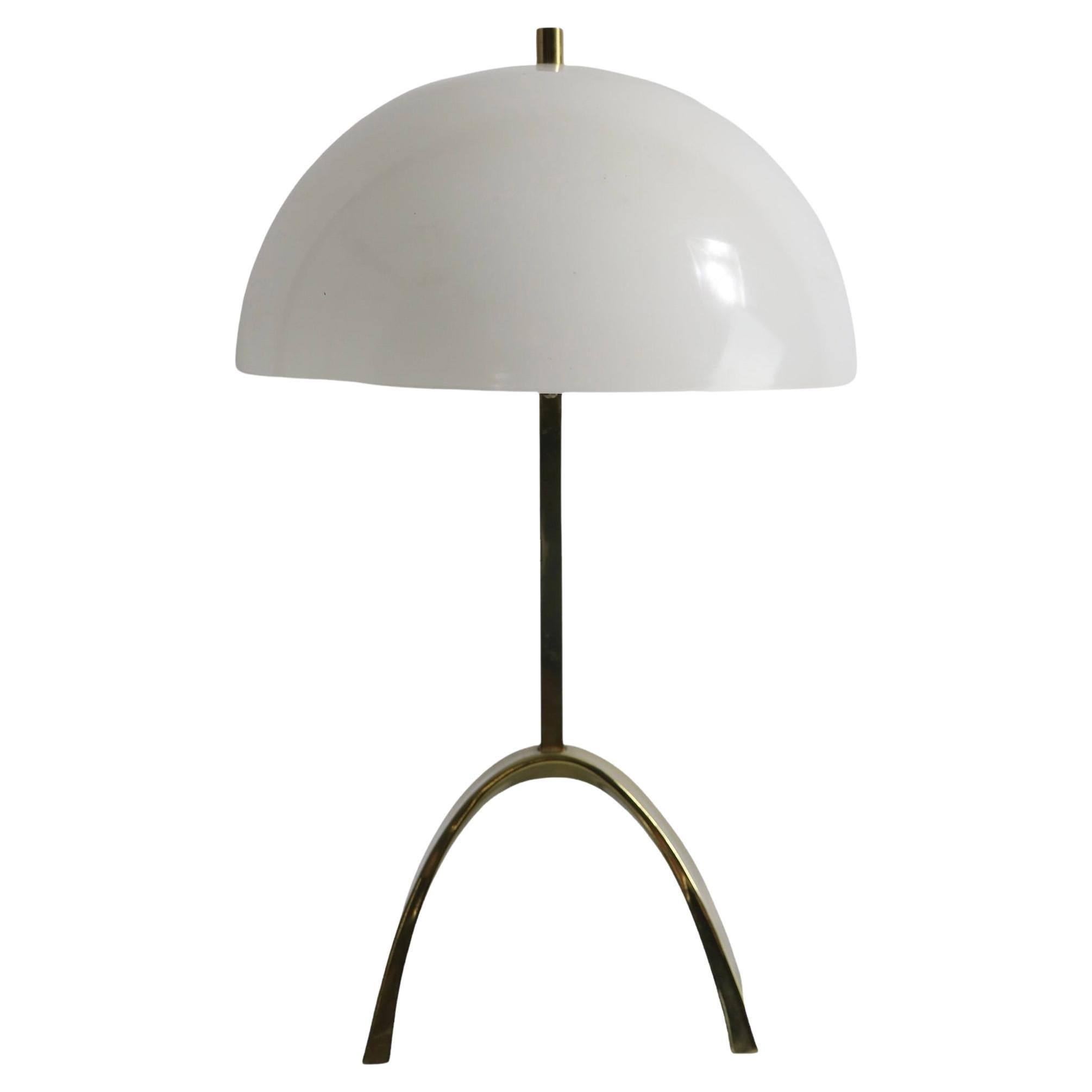 Mod Architectural Brass and Plastic Table Lamp Att. to Thurston for Lightolier